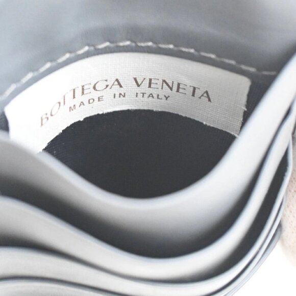BOTTEGA VENETA Logo Intrecciato Card Coin Case Wallet Leather Gray SHW 61EF012 - Picture 12 of 13